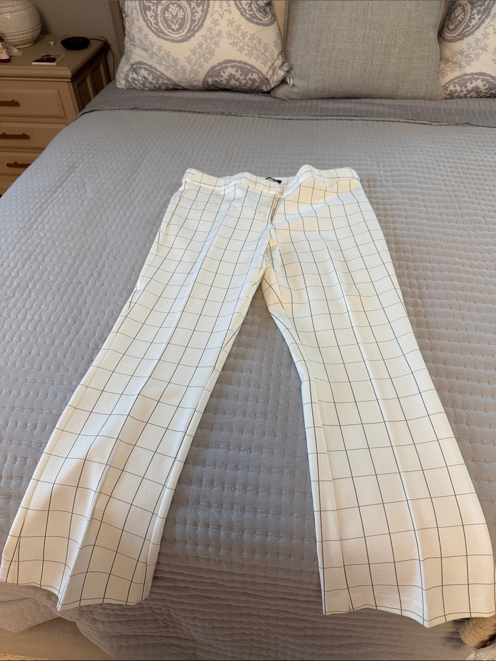 Amanda & Chelsea White Windowpane Dress Pants